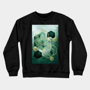 Abstract Green Geometric Crewneck Sweatshirt